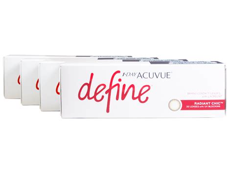 1day Acuvue Define Moist Radiant Chic With Lacreon 4 Box Pack 60 Pairs