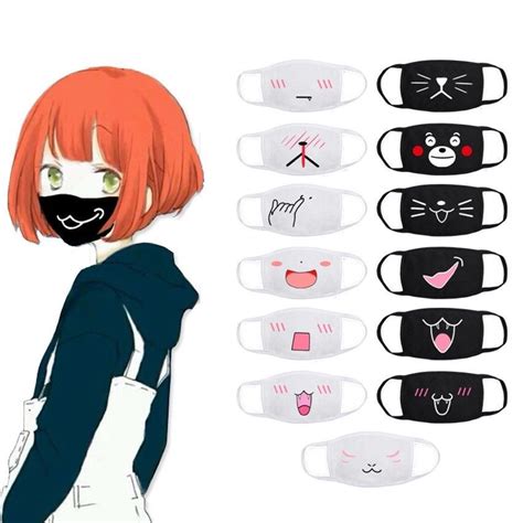 Anime Face Mask Kaomoji Kun Emoticon Mouth Muffle Cotton