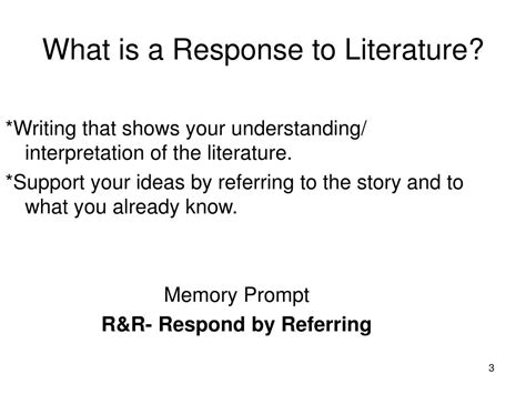 Ppt Response To Literature Grade 4 6 Powerpoint Presentation Free