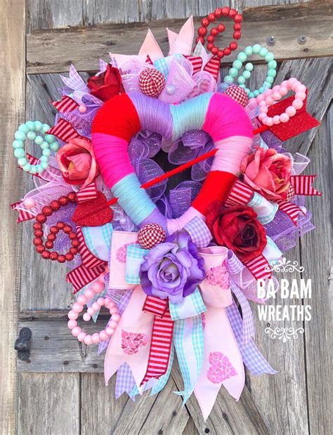 Ba Bam Wreaths Valentine Wreath Valentine Decor Valentine Door Love