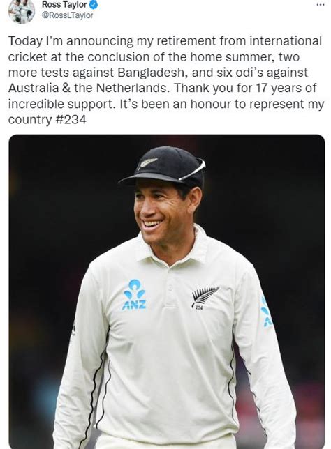 न्यूजीलैंड के अनुभवी क्रिकेटर रॉस टेलर लेंगे संन्यास सोशल मीडिया पर किया संन्यास का ऐलान jai