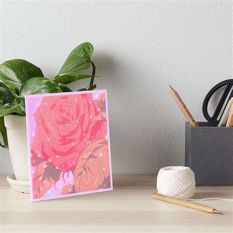 Rose Flower Lofi Anime Glitter Aesthetic Art Board Print For Sale By
