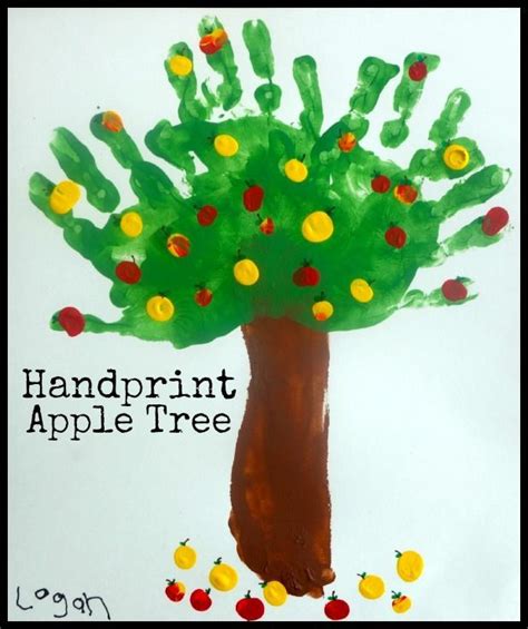 Handprint Apple Tree Fun Fall Art Project For Kids She Brooke