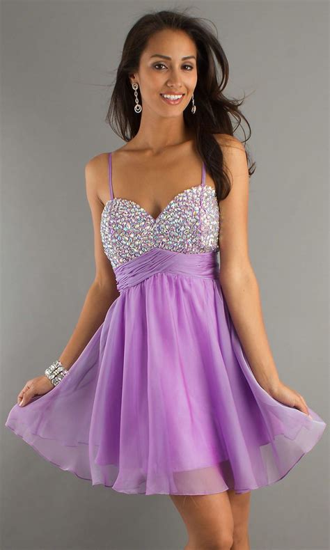 Sequin Embellished Ruched Waist Short Sweethert Purple Prom Dresses