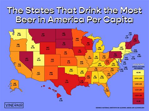 The States That Drink The Most Beer In America 2023 Map Vinepair