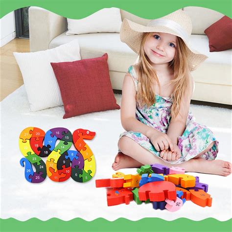 Buy 1 Set 26pcs Alphabet Wooden Puzzle Jigsaw Kids Number Block
