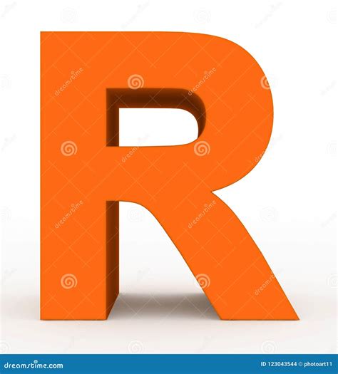 Letter R 3d Orange Isolated On White Stock Illustration Illustration