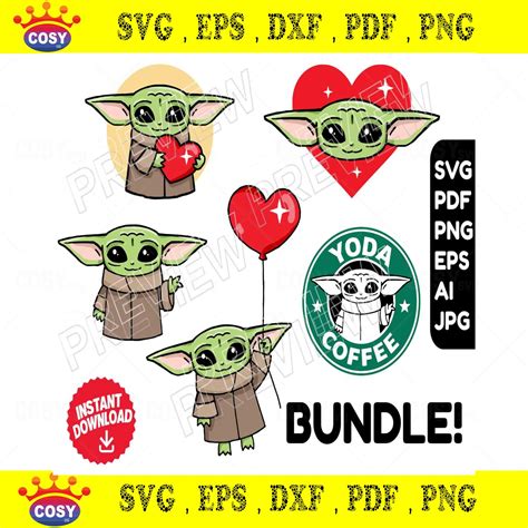 Baby Yoda Svg Star Wars Svg Vector File Love Svg
