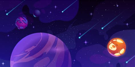 Outer Space Background With Planets And Stars 17125591 Vector Art At