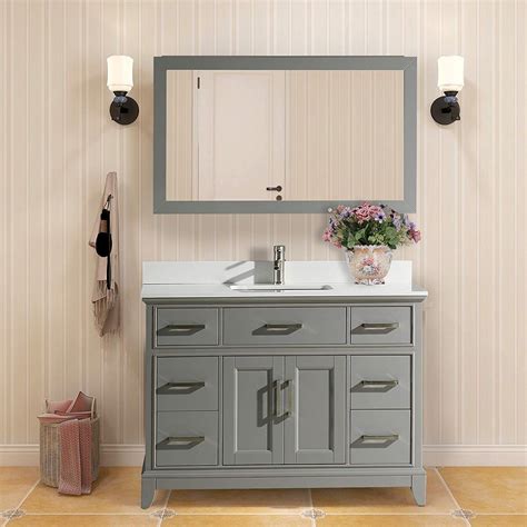 Solve your bathroom sink cabinet storage problems with these ideas for configuring cabinetry around your grooming space. Vanity Art 48" Single Sink Bathroom Vanity Combo Set 7 ...