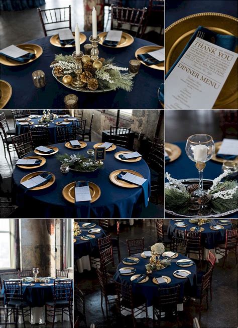 Navy Blue And Gold Wedding Decoration Ideas