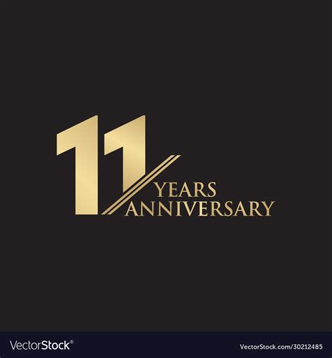 11th Year Anniversary Logo Design Template Vector Image