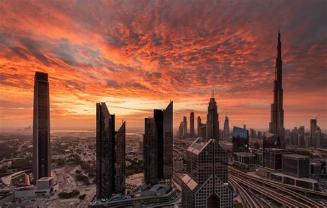Photo Wallpaper Sunset The City Dubai Dubai Sunset Wallpaper 4k