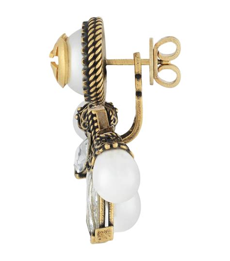 Gucci Embellished Interlocking G Single Earring Harrods Uk