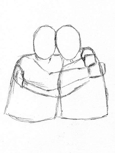 Four Easy Methods For Drawing People Hugging Lets Draw People