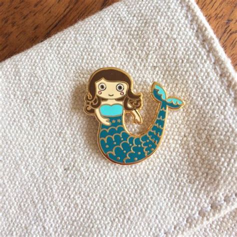mermaid pin lapel pin cloisonné enamel pin by nightowlpapergoods mermaid pin cute mermaid