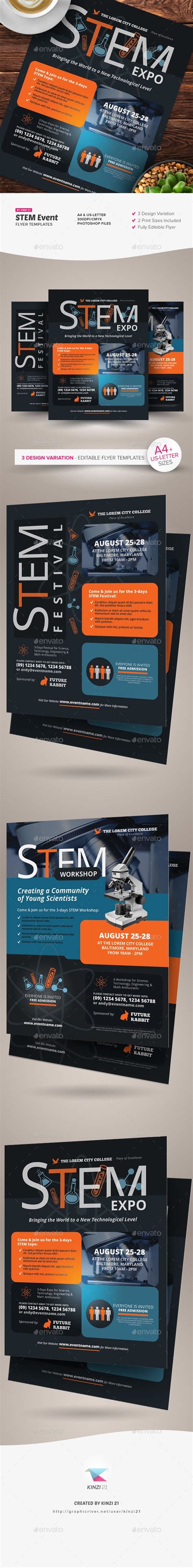 Stem Event Flyer Templates By Kinzi21 Graphicriver