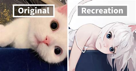 What Would Cats Look Like As Anime Girls This Japanese Illustrator Has