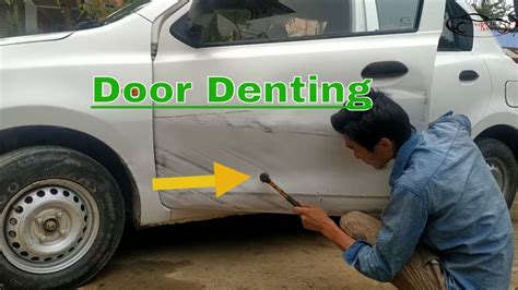 Car Door Dent Repairing Datsun Go Door Denting Youtube