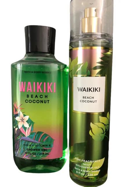 Waikiki Beach Coconut Fine Fragrance Mist Oz Shower Gel Oz Bath Body Works Picclick