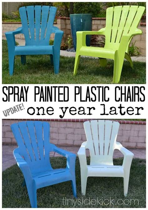 Spray Painted Plastic Outdoor Chairs Update One Year Later