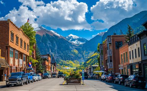 Download wallpapers Telluride, Colorado Avenue, San Juan Mountains