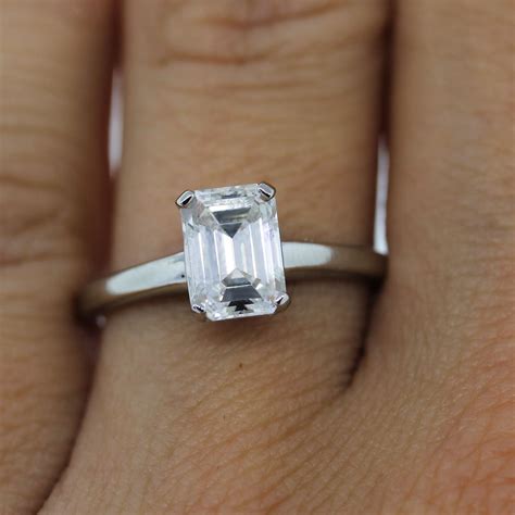 4 Carat Emerald Cut Diamond Ring