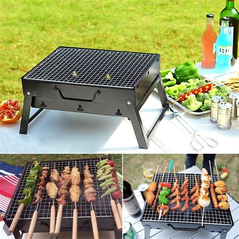 Charcoal Bbq Grill Folding Portable Stainless Steel Barbecue Grill For