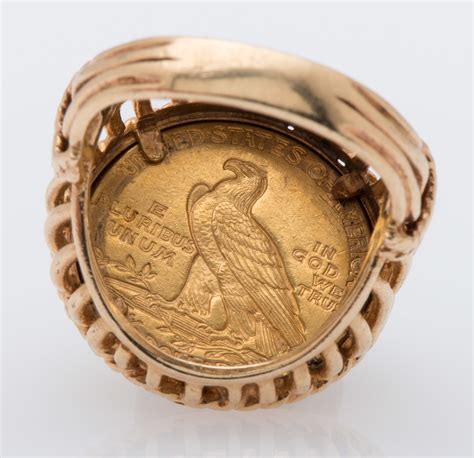 1912 Indian Head 250 Coin Ring In 14k Yellow Gold Cowans Auction