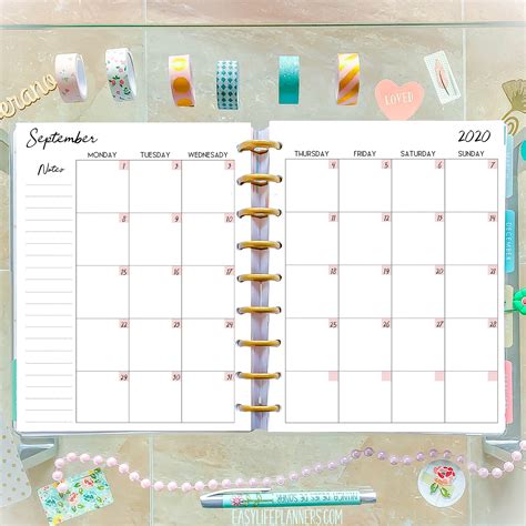 Editable Planner Pages Month On Two Pages Monthly Layout Made To Fit