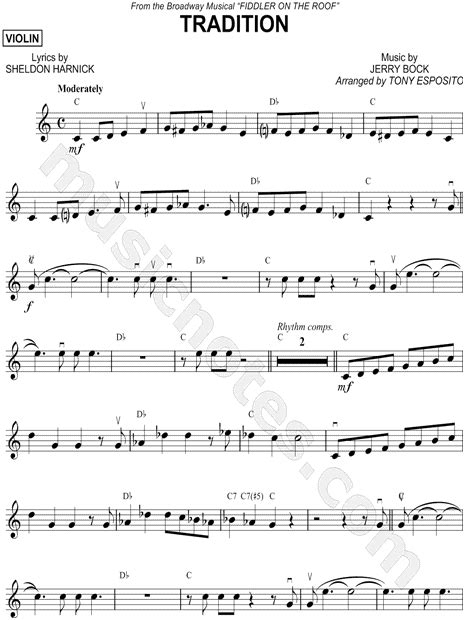 Check out our tips & tricks for success on gumtree. "Tradition" from 'Fiddler on the Roof' Sheet Music (Violin ...