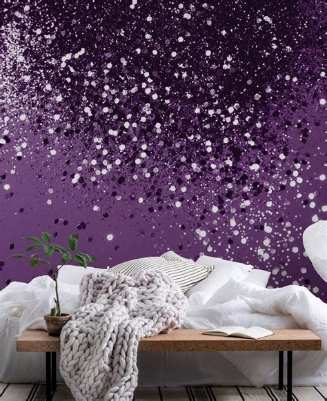 Glitter Purple Wallpaper For Bedroom Beautify Your Home Screen With