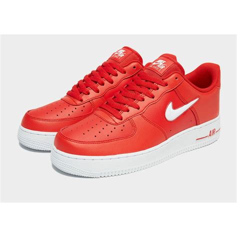 Nike Leather Air Force 1 Essential Jewel In Redwhite Red For Men Lyst