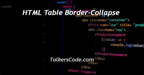 HTML Table Border Collapse