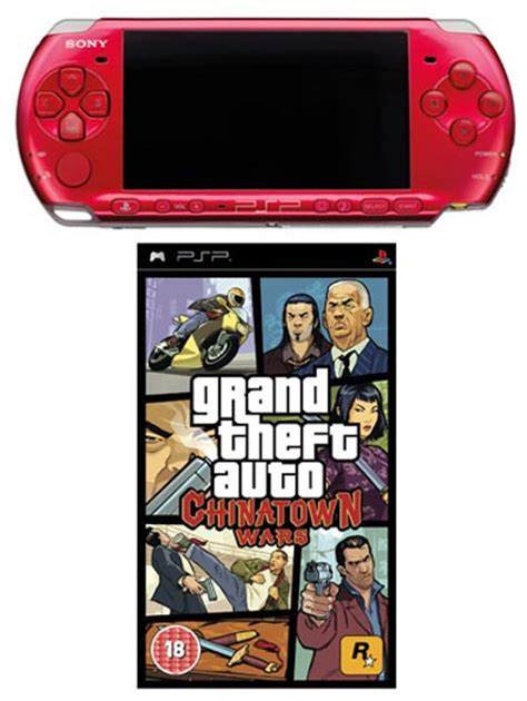 Psp 3000 Red Bundle Including Gta Grand Theft Auto Chinatown Wars