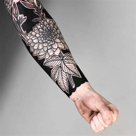 Maybe you would like to learn more about one of these? Negative space floral forearm piece by tattooist MAIC in ...