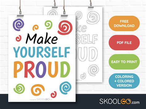Make Yourself Proud Free Classroom Poster Skoolgo