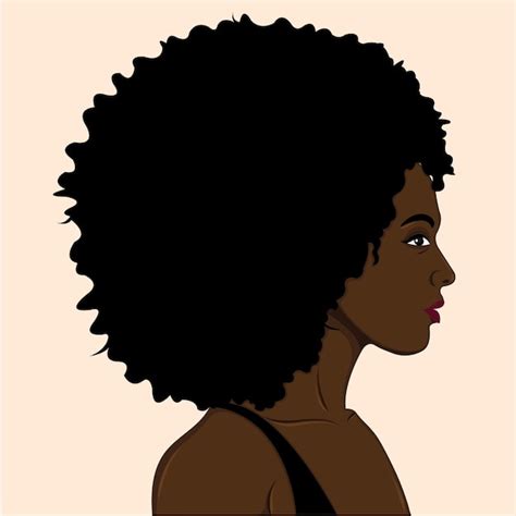 premium vector curly hair afro woman vector illustration