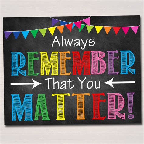 Always Remember That You Matter School Counselor Poster Tidylady