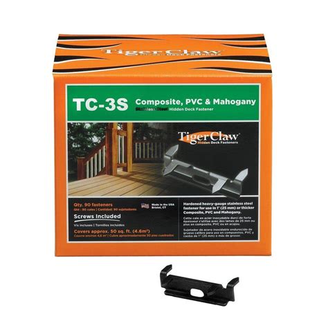 Tiger Claw Tc 3s Hidden Deck Fasteners F 4401 3srb 90 Pack