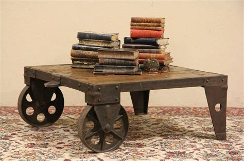 I'm sorry i can't do returns with this particular vendor antique industrial mercantile factory railroad wood coffee table cart steampunk note: SOLD - Antique Industrial 2 Wheel Cart or Coffee Table ...