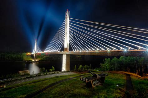 Penobscot Narrows Bridge At Night Photograph By Hali Sowle Fine Art