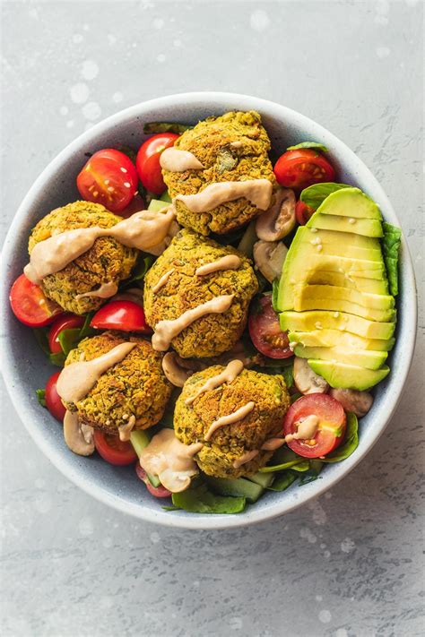 Vegan Falafel Salad With Tahini Dressing Earth Of Maria Recipe
