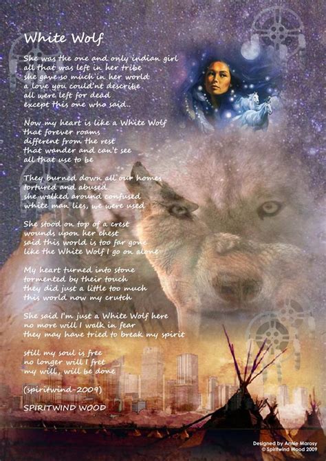 White Wolf Native American Posters With Original Poems And Book For