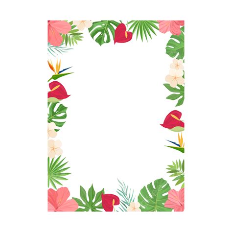 frame with tropical leaves beautiful flower arrangement and vector tropical leaves tropical