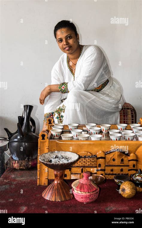 Ethiopian Traditional Coffee Ceremony Women In Traditional Dress