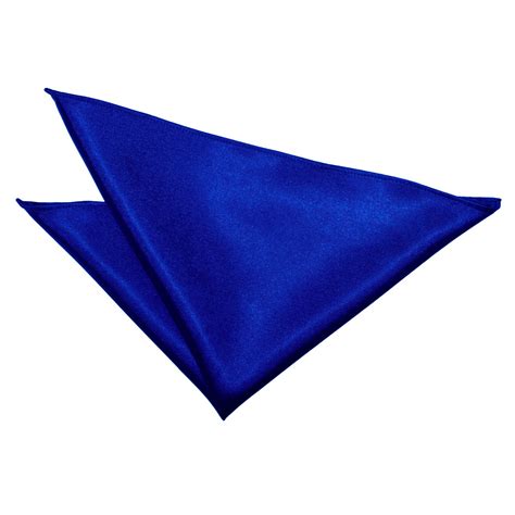 Plain Royal Blue Satin Handkerchief Pocket Square