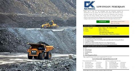 Memiliki pengetahuan tentang mesin air, ac dan listrik. Lowongan Kerja Tambang 2018 - miraclewijaya.com