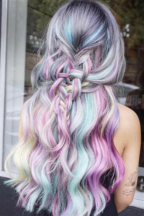 Discount99.us has been visited by 1m+ users in the past month Trendy Hair Color : Pastel Mermaid Colors Half-Up # ...