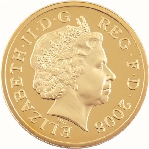 1 Pound Elizabeth Ii 4th Portrait Royal Shield Gold Proof